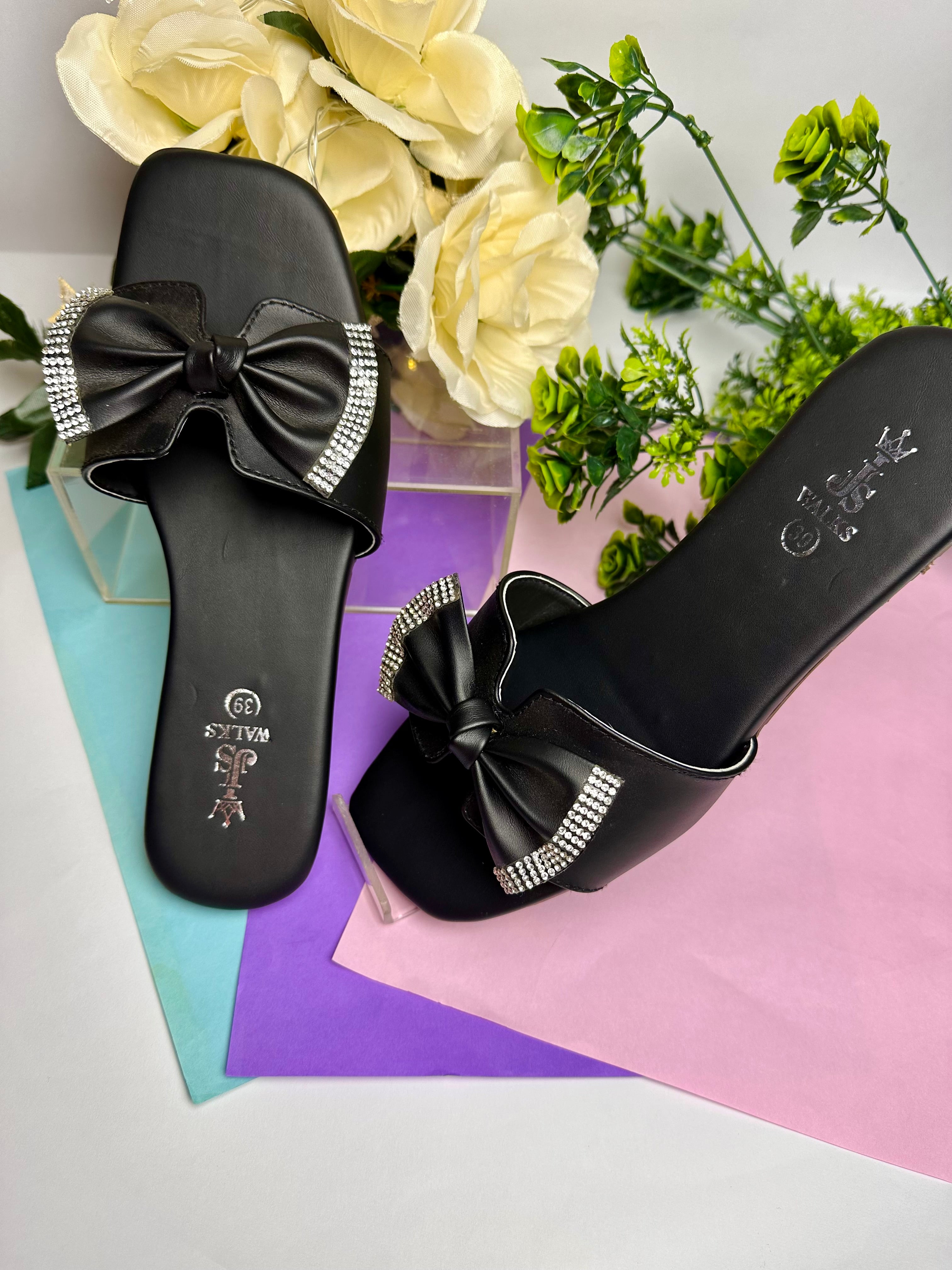 Midnight Bow Glam Slide