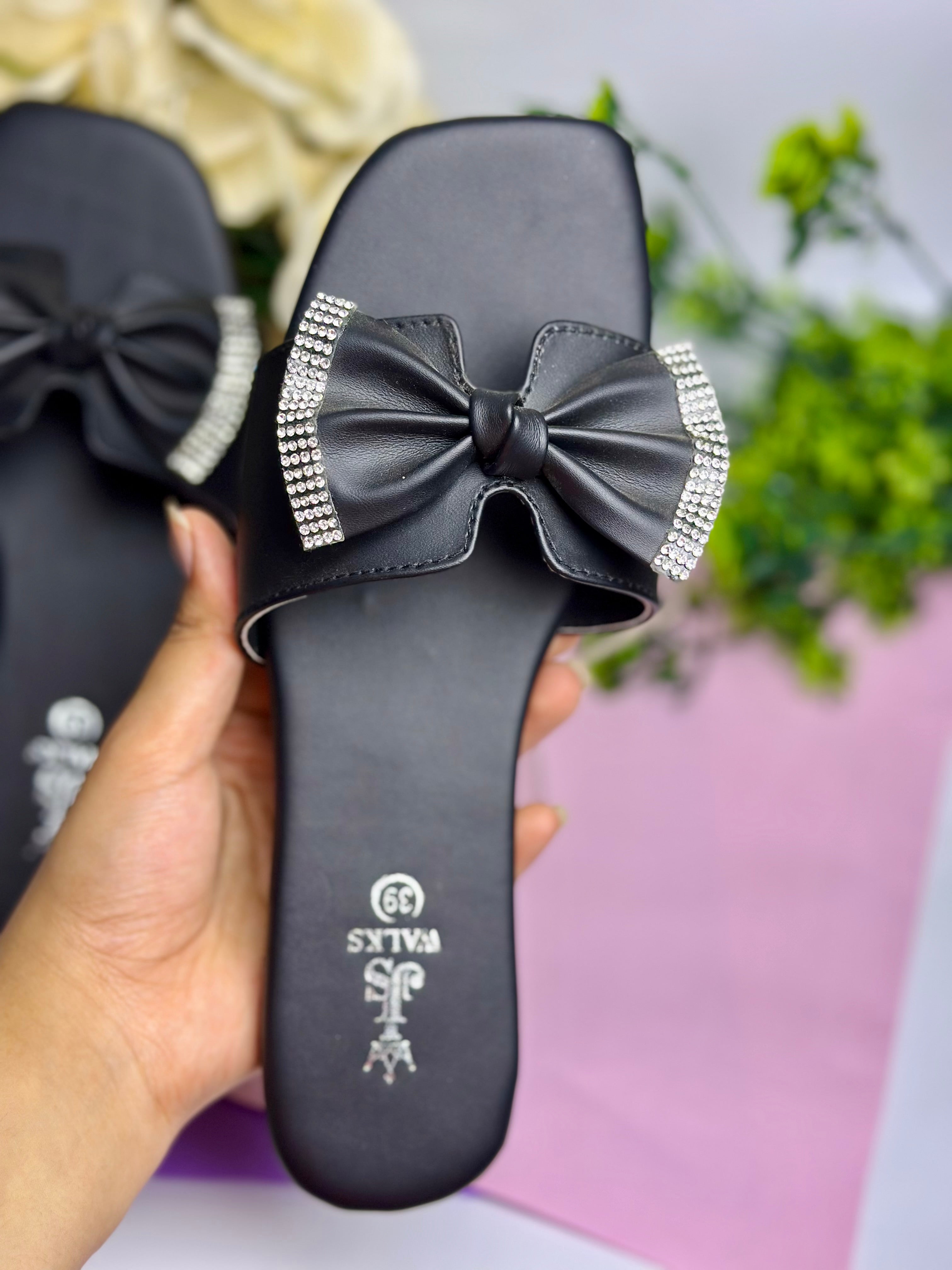 Midnight Bow Glam Slide