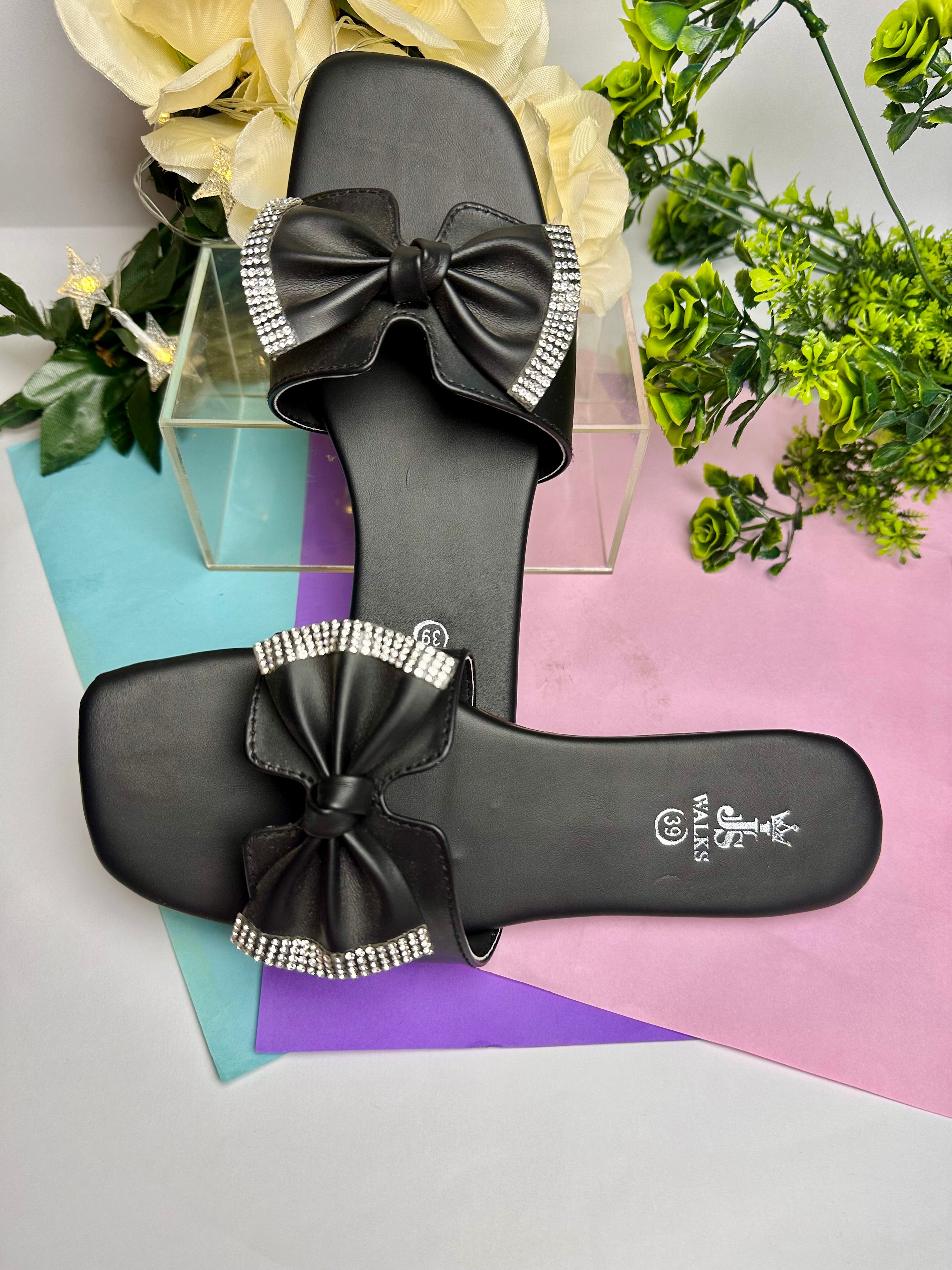 Midnight Bow Glam Slide