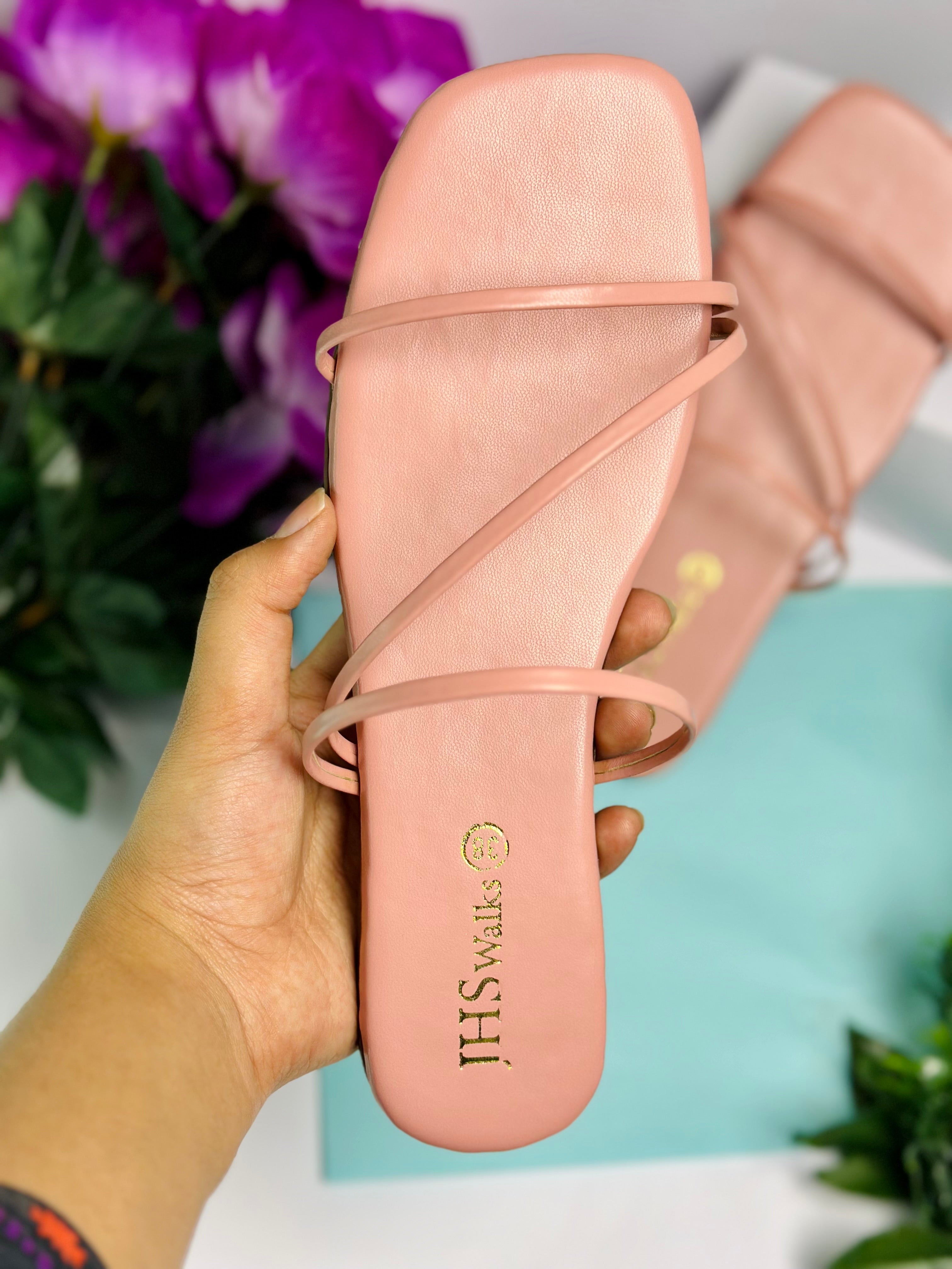 Lace-up Peach Sandal