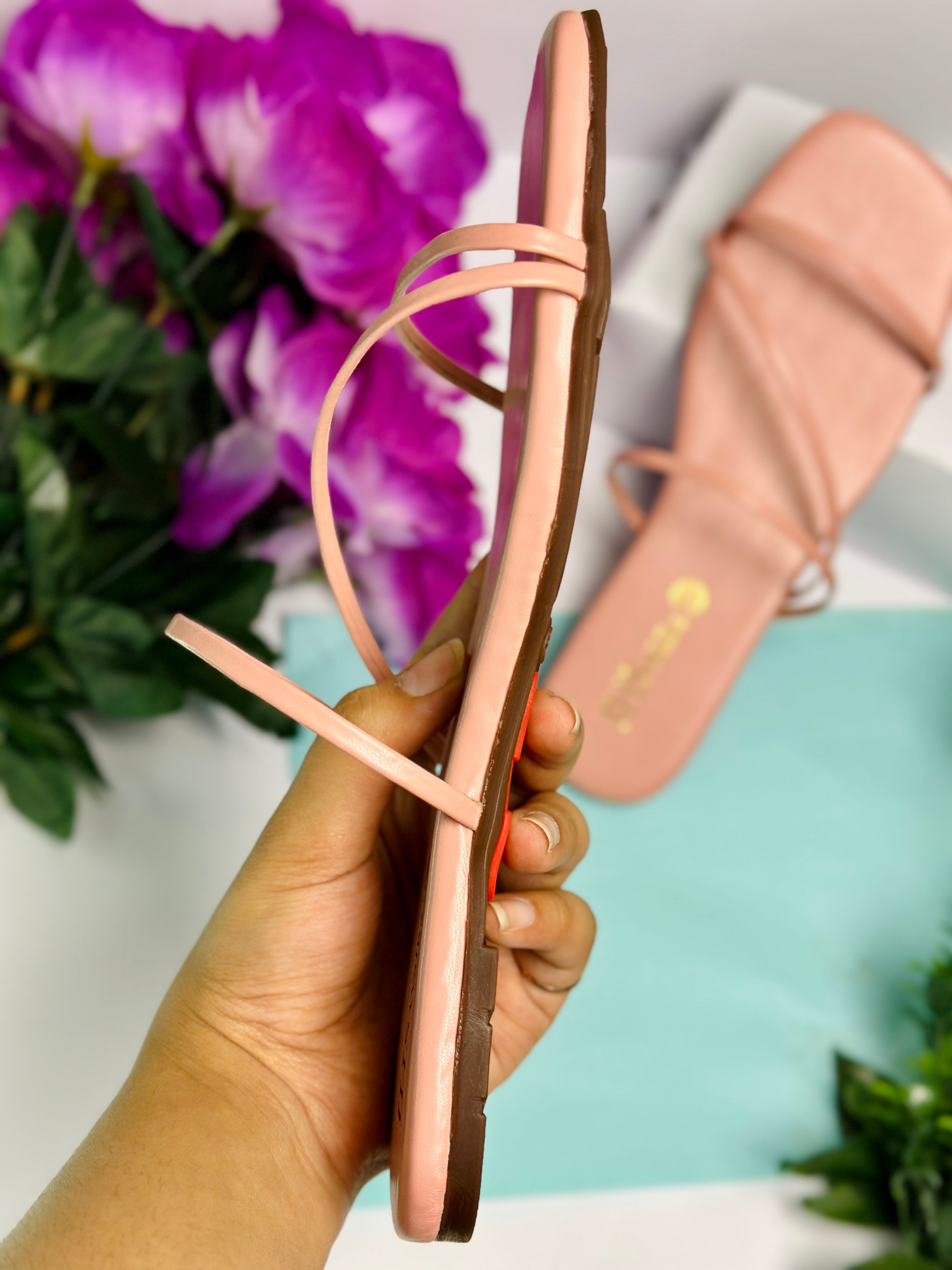 Lace-up Peach Sandal