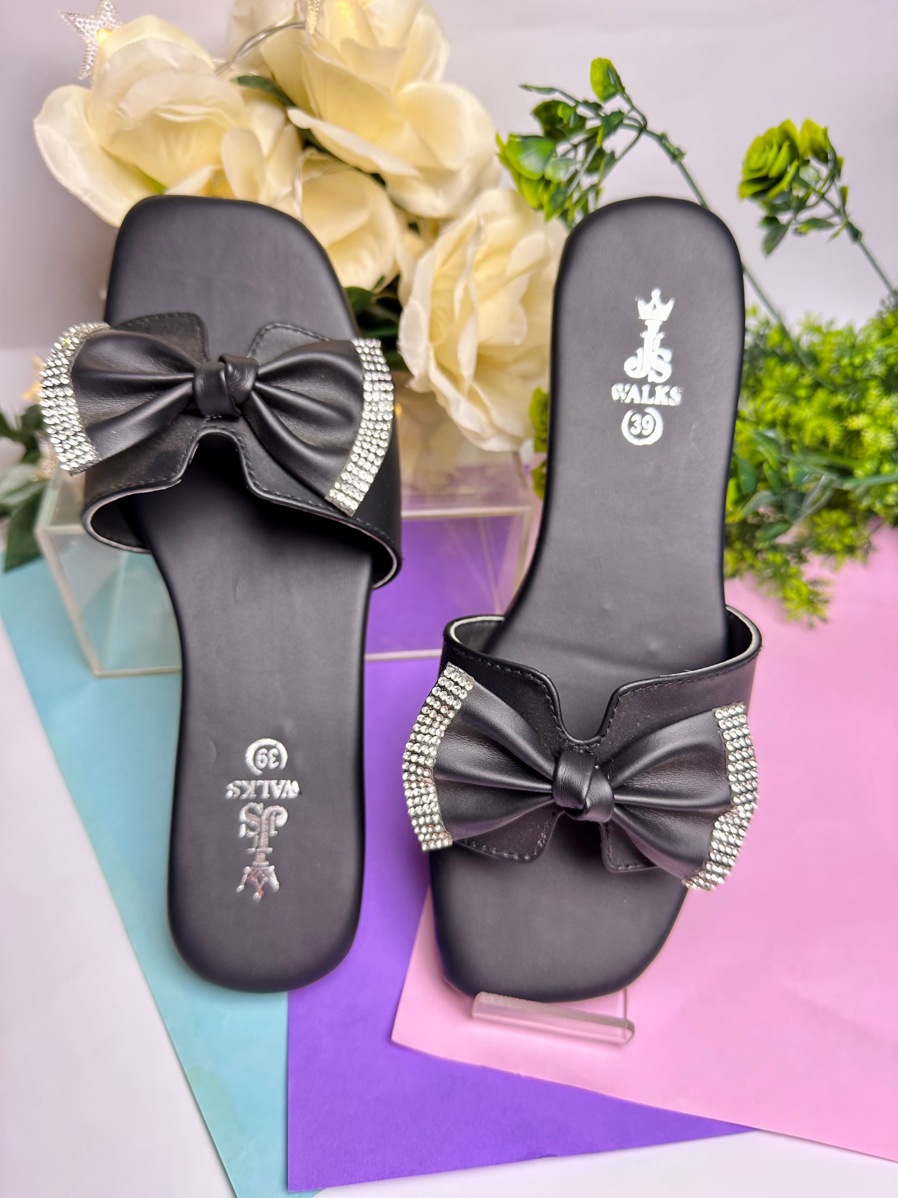 Midnight Bow Glam Slide
