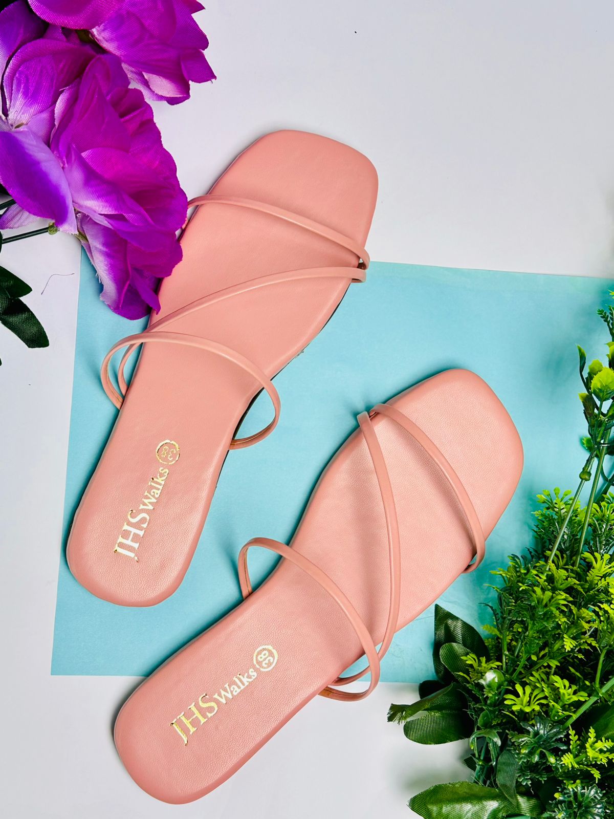 Lace-up Peach Sandal